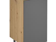Fotogalerie D45 P/L (45 cm) GREY MAT(MDF) levá, skříňka kuchyňské linky Langen