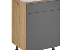 Fotogalerie D60S1 (60 cm) GREY MAT(MDF) pravá, šuplíková skříňka kuchyňské linky Langen