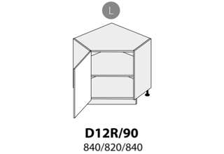 D12R 90 L (90 cm) spodní skříňka rohová levá, kuchyně Velden