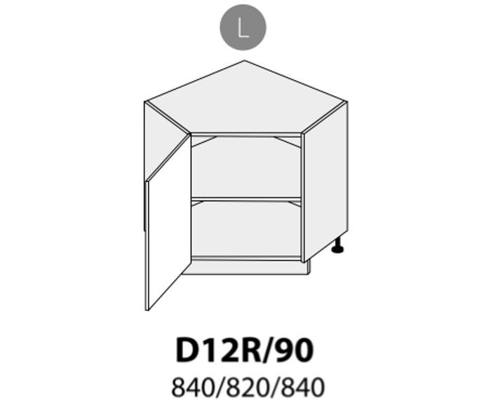 Fotogalerie D12R 90 L (90 cm) spodní skříňka rohová levá, kuchyně Viano