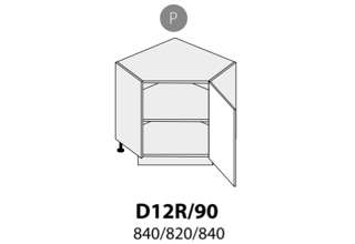 D12R 90 P (90 cm) spodní skříňka rohová pravá, kuchyně Carrini