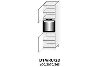 Skříňka pro vestavbu s dvířky - D14RU 2D L (60 cm) - kuchyně Carrini