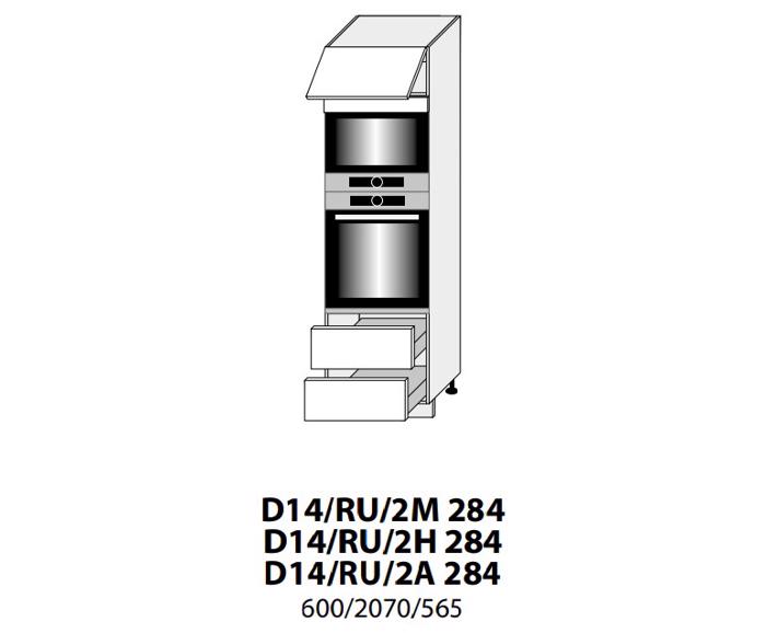 Fotogalerie D14RU/2M (60 cm) - skříňka pro vestavbu se šuplíky, kuchyňská linka Malmo