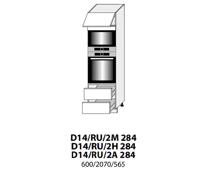 Fotogalerie D14RU/2M (60 cm) - skříňka pro vestavbu se šuplíky, kuchyňská linka Quantum