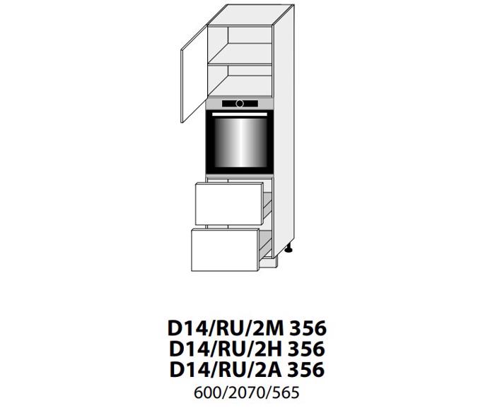 Fotogalerie D14RU/2 - 356 L (60 cm) - skříňka pro vestavbu se šuplíky, kuchyně Viano