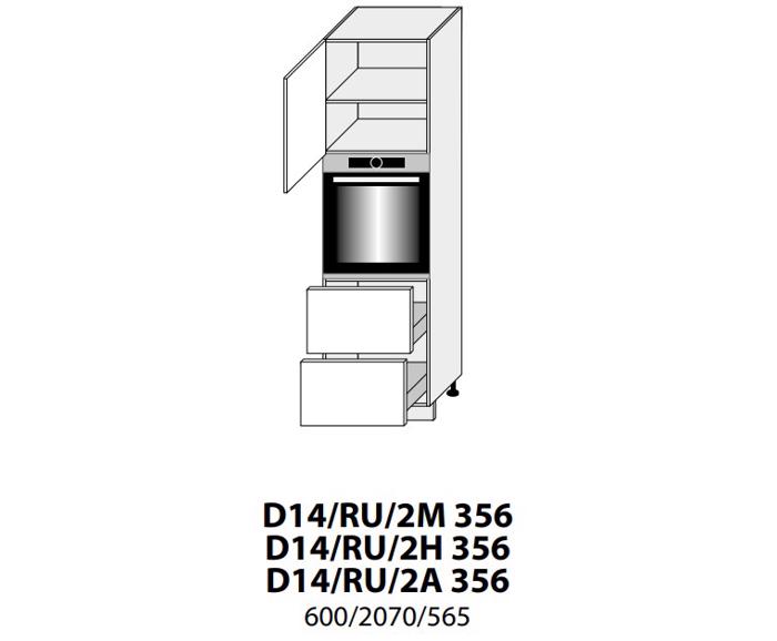 Fotogalerie D14RU/2 - 356 L (60 cm) - skříňka pro vestavbu se šuplíky, kuchyně Quantum