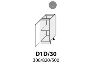 Skříňka jednodveřová 30cm levá - D1D 30 L (30 cm) - kuchyně Carrini