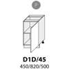 Skříňka jednodveřová 45cm pravá - D1D 45 P (45 cm) - kuchyně Carrini