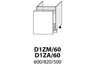 D1Z M 60 (60 cm), výběr kování, kuchyně Carrini