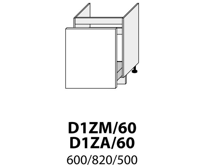 Fotogalerie D1ZM 60 (60 cm) Metabox, skříňka dřezová, kuchyňská linka Malmo