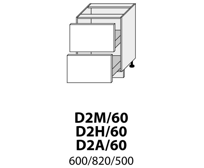 Fotogalerie Dolní skříňka šuplíková 60cm - D2M 60 - kuchyňská linka Quantum