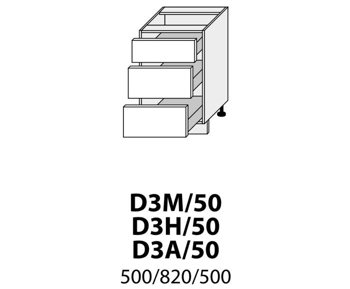 Fotogalerie D3M 50 (50 cm), kuchyňská linka Quantum