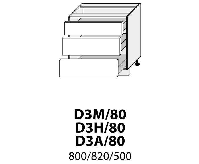 Fotogalerie D3M 80 (80 cm), kuchyňská linka Malmo