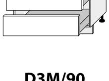 Fotogalerie D3M 90 (90 cm) Metabox, kuchyňská linka Malmo