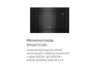 Vestavná mikrovlnná trouba Beko MGB 25333 BG