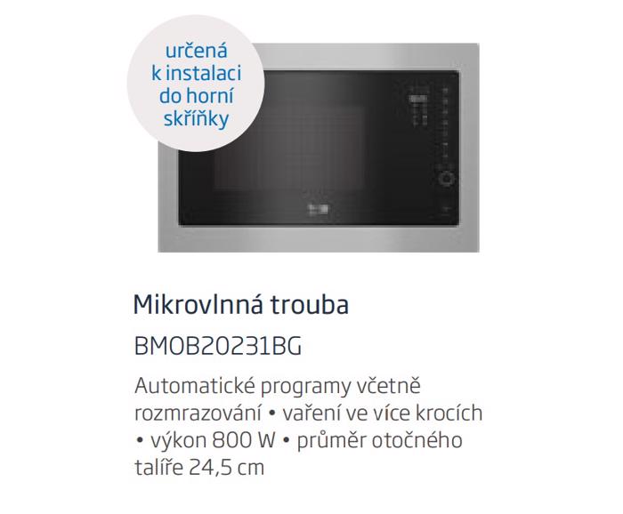 Fotogalerie Vestavná mikrovlnná trouba Beko MOB 20231 BG