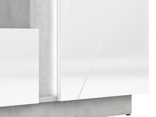 Fotogalerie Vitrína Lumens 04 - bílý lesk / beton stříbrný