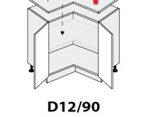 Fotogalerie D12 90 (90 cm) spodní skříňka rohová, kuchyně Viano