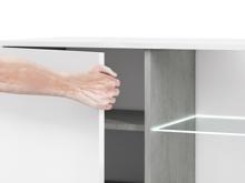 Fotogalerie TV stolek Lumens 09 - bílý lesk / beton stříbrný