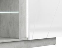 Fotogalerie TV stolek Lumens 09 - bílý lesk / beton stříbrný
