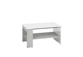 Konferenční stolek Lumens 10 - bílý lesk / beton stříbrný