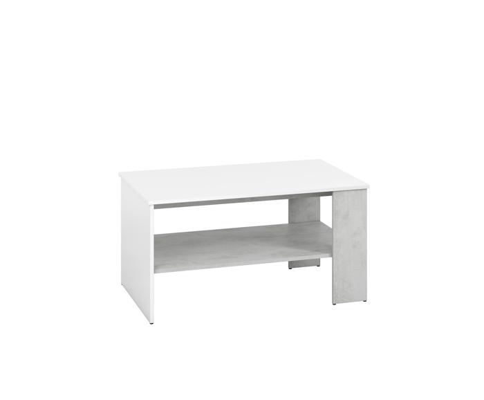 Fotogalerie Konferenční stolek Lumens 10 - bílý lesk / beton stříbrný