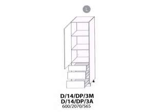 Skříňka vysoká potravinová - D14DP3AMR - Levá (60 cm) - kuchyně Carrini