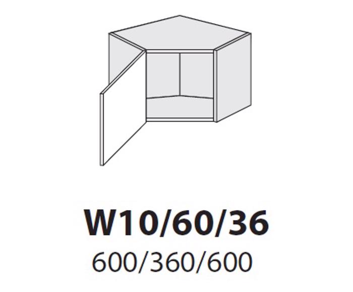 Fotogalerie W10 60/36  (60 cm) skříňka rohová nádstavba, kuchyně Velden