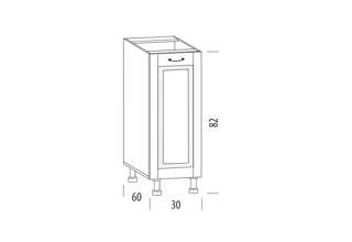 30H ( 30 cm), kuchyně Charlotta bílá