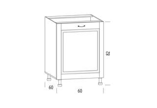 60H-1 dvířko ( 60 cm), kuchyně Charlotta bílá