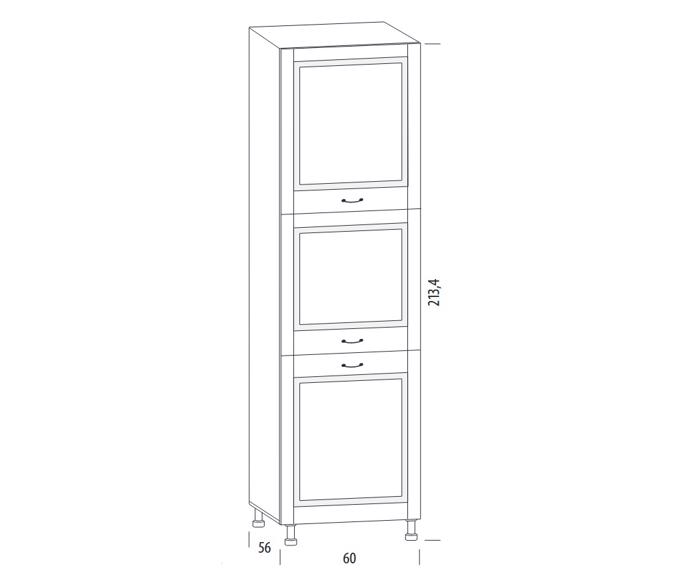 Fotogalerie 60H B cabinet B ( 60 cm), kuchyně Charlotta bílá