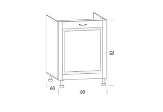 60HM - 1 dvířko( 60 cm), kuchyně Charlotta bílá