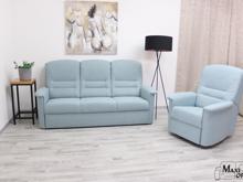 Fotogalerie Sedací souprava Agáta - pohovka + polohovací křeslo - potahy Tarin