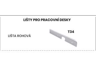 T34 lišta rohová pro desky do rohu-T-34