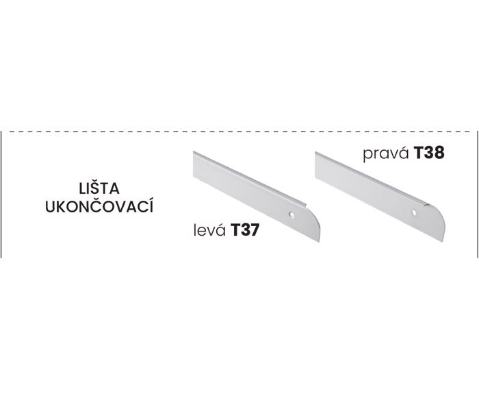 Fotogalerie T37 lišta k ukončení pracovní desky 28 mm Levá-T-37