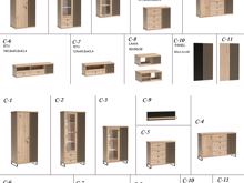 Fotogalerie Šatní skříň Cali C 1 - artisan /černý mat