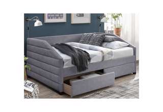 Čalouněné postel Nadia s úložným prostorem - šedá