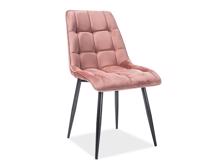 Fotogalerie Jídelní židle Chic Velvet - černá/růžová antic bluvel