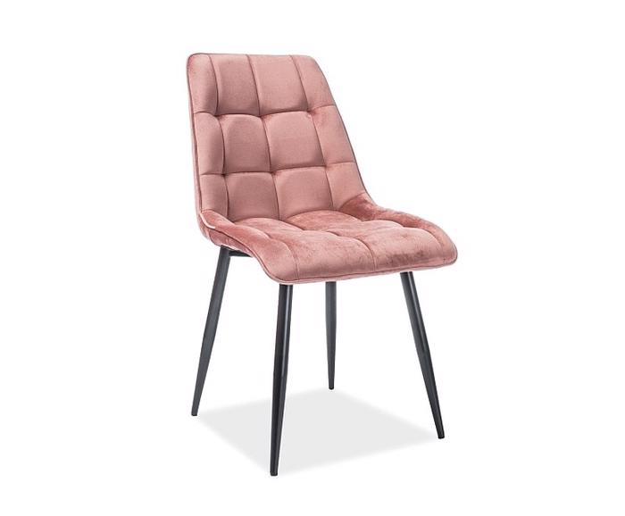 Fotogalerie Jídelní židle Chic Velvet - černá/růžová antic bluvel
