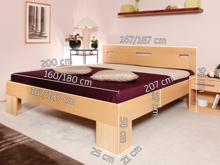 Fotogalerie Dvoulůžko z bukového masivu Kolacia Design Varezza 6 B 180/160x200 – výběr odstínů