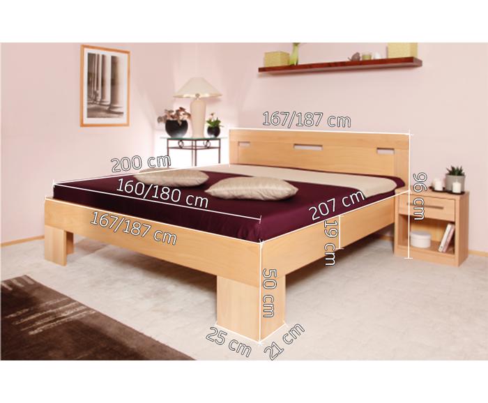 Fotogalerie Dvoulůžko z bukového masivu Kolacia Design Varezza 6 B 180/160x200 – výběr odstínů