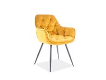 Fotogalerie Jídelní židle/křeslo CHERRY Velvet žluté