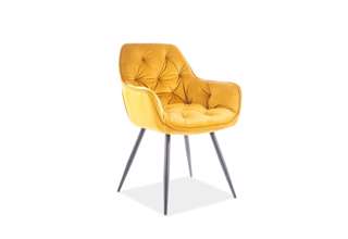 Jídelní židle/křeslo CHERRY Velvet žluté