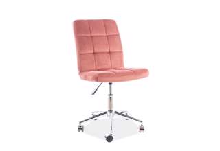 Kancelářská židle bez područek Q-020 Velvet ant. růž. Bluvel 52