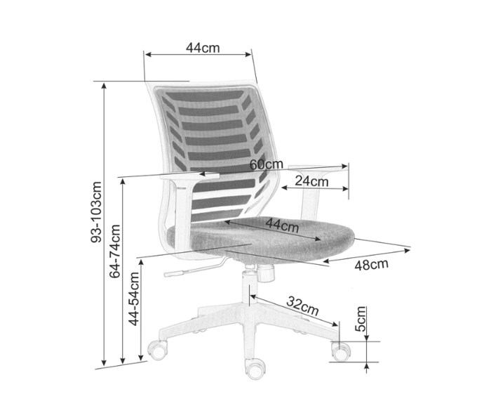 Kancelářská židle Q-320 šedo/modrá 