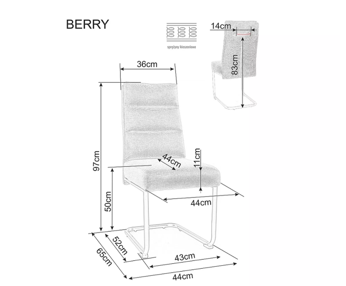 Fotogalerie Jídelní židle Berry Brego-černé nohy/Béž 34