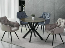 Fotogalerie Jídelní židle otočná s područkami Mango Velvet - Bluvel tmavě béžová/černé nohy