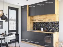 Fotogalerie Moderní kuchyňská linka Langen 240 cm, DUB ARTISAN / GREY MAT(MDF)