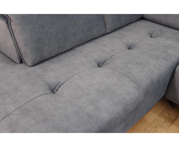  Luxusní sedací souprava s elektrickým mechanismem do L - Terra - prošívání Chesterfield 