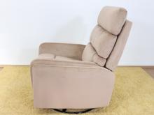 Fotogalerie Otočné a houpací křeslo s funkcí relax pro seniory - Velvet béžové 